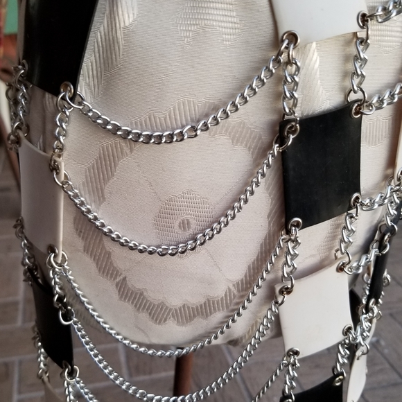 vtg 60s PACO RABONNE chain & plastic MINI DRESS - Picture 5 of 13